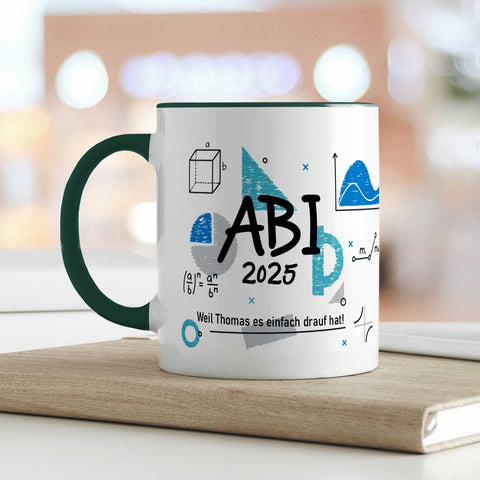 Bedruckte Tasse mit Spruch - Abi - Personalisiert mit Namen
