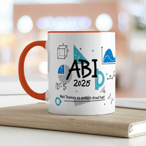 Bedruckte Tasse mit Spruch - Abi - Personalisiert mit Namen