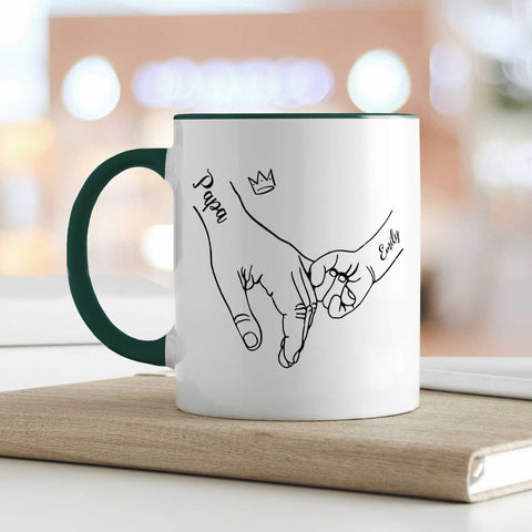 Bedruckte Tasse - Hände halten Papa Opa - Geschenk zum Vatertag