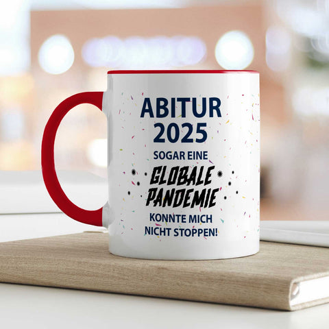 Bedruckte Tasse mit Spruch Pandemie Abitur