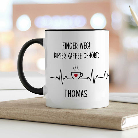 Bedruckte Tasse mit Spruch - Finger Weg!