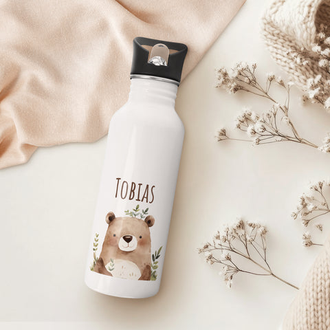 Bedruckte Trinkflasche aus Edelstahl - Bärenfreunde