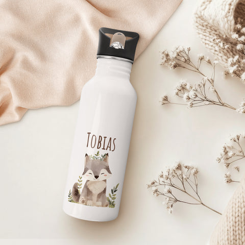 Bedruckte Trinkflasche aus Edelstahl - Bärenfreunde