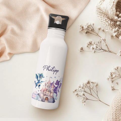 Bedruckte Trinkflasche aus Edelstahl - Drache