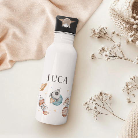 Bedruckte Trinkflasche aus Edelstahl - Weltraum