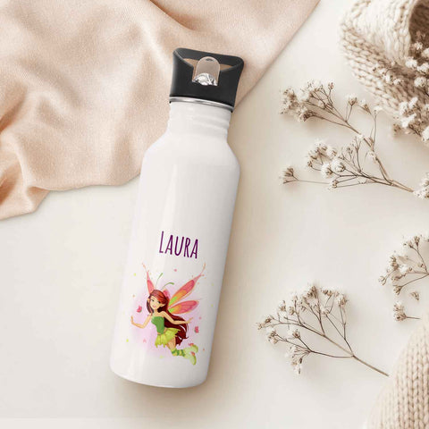 Bedruckte Trinkflasche aus Edelstahl - Zauberfee