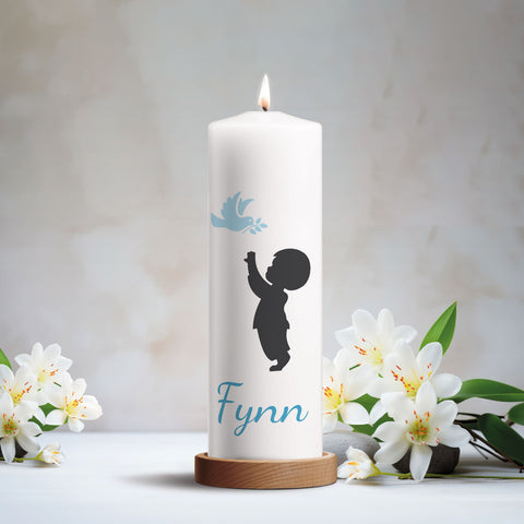 Große Kerze "Baby Silhouette" - Trauerkerze mit Namen & Wunschtext