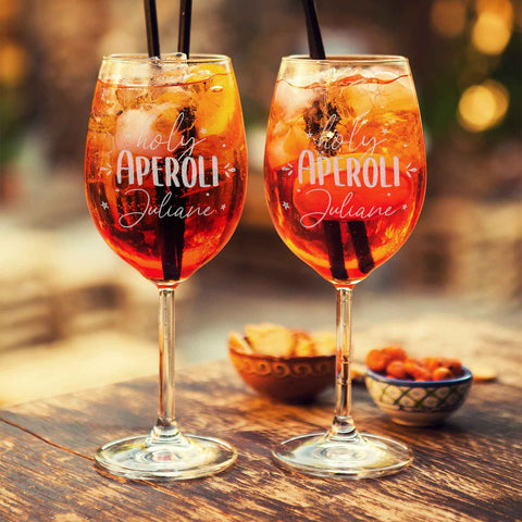Leonardo Weinglas mit Gravur "Holy Aperoli"