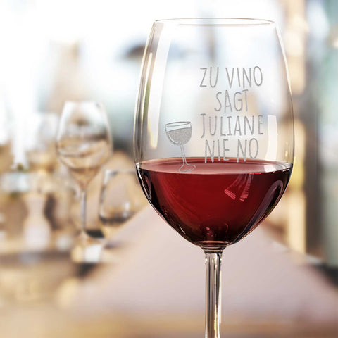 Leonardo Weinglas mit Gravur "Zu Vino sag ich nie no" mit Namen
