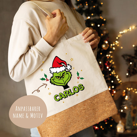 Einkaufstasche Kork - Grinch