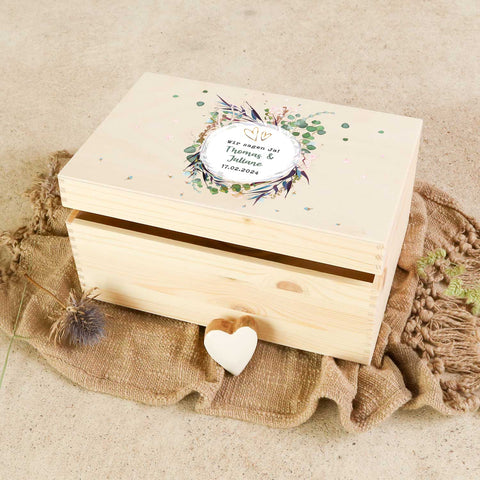 Erinnerungskiste mit UV-Druck im Flower Wedding Design