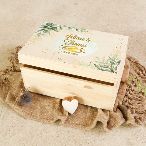 Erinnerungskiste mit UV-Druck im Golden Wedding Design