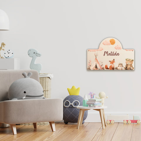 Personalisierte Garderobe fürs Kinderzimmer - Camping