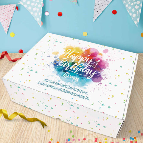 Personalisierte DIY Geschenkbox - Color Splash mit Wunschtext