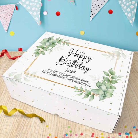 Personalisierte DIY Geschenkbox - Eukalyptus mit Wunschtext