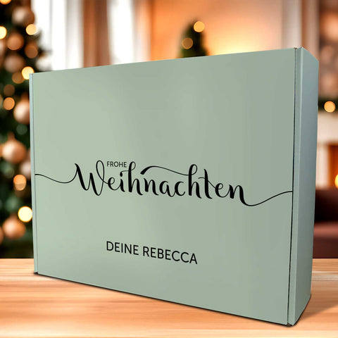 Personalisierte DIY Geschenkbox im Frohe Weihnachten mit Wunschtext