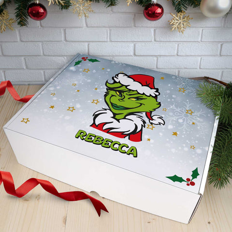 Personalisierte DIY Geschenkbox Grinch mit Namen