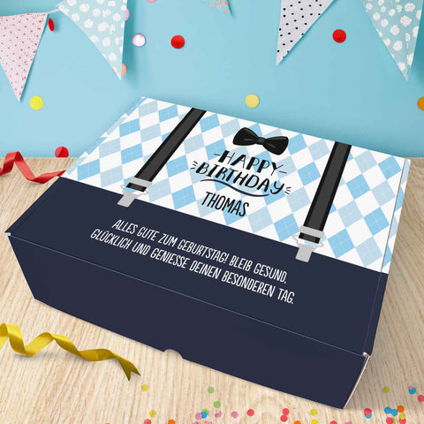 Personalisierte DIY Geschenkbox - Hosenträger mit Wunschtext