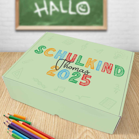 Personalisierte Geschenkbox - Schulkind Kreide - Einschulung