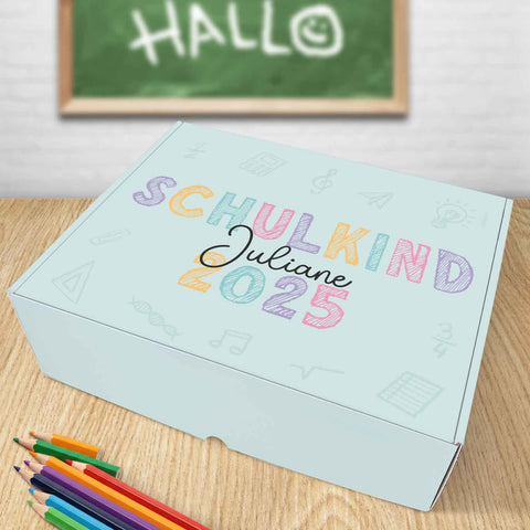 Personalisierte Geschenkbox - Schulkind Kreide - Einschulung