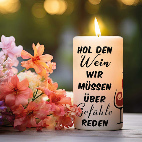 Kleine Kerze "Hol den Wein"