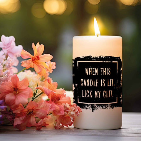 Kleine Kerze mit Spruch "When this Candle is lit"
