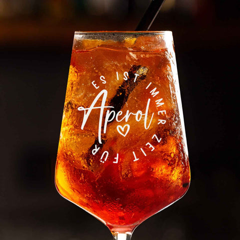 Leonardo Weinglas mit Gravur - "Zeit für Aperol"