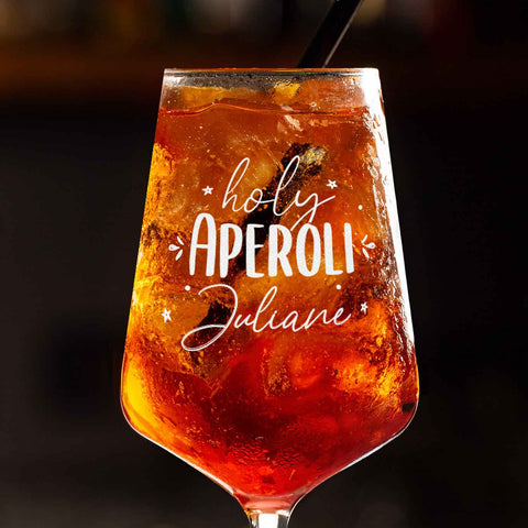 Leonardo Weinglas mit Gravur "Holy Aperoli" mit Namen