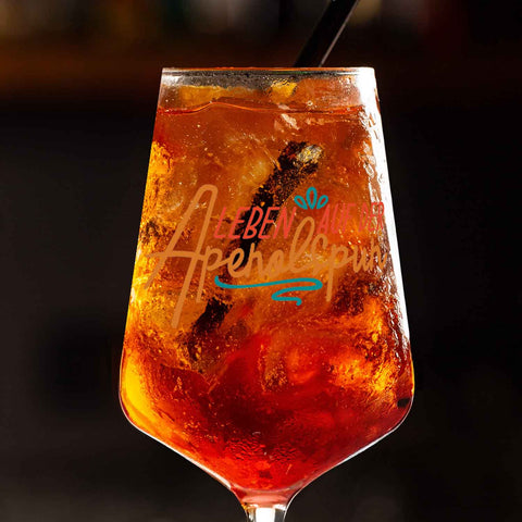 Leonardo Weinglas mit UV-Druck - Leben auf der Aperolspur
