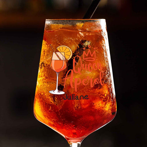Leonardo Weinglas mit UV-Druck - "Queen Aperol" mit Name