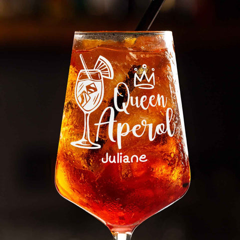 Leonardo Weinglas mit Gravur - "Queen Aperol" mit Namen