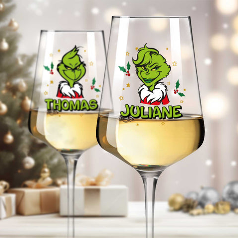 Leonardo Puccini Weinglas mit UV Druck - Grinch Motiv