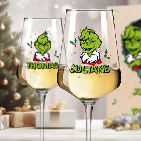 Leonardo Puccini Weinglas mit UV Druck - Grinch Motiv
