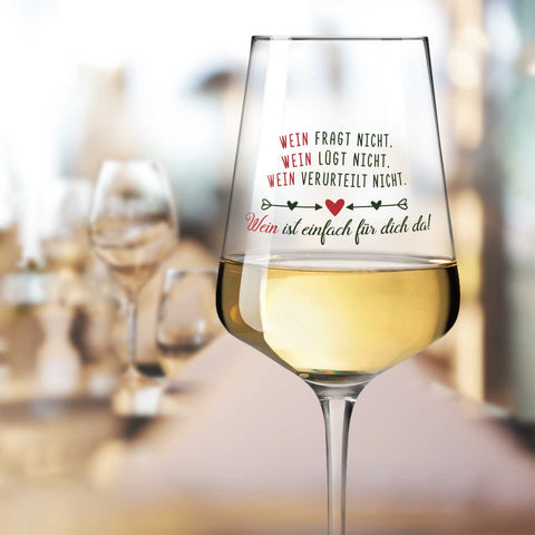 Leonardo Weinglas mit UV-Druck "Wein ist einfach für Dich da"