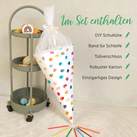 Bedruckte Schultüte Bastelrohling - Muster