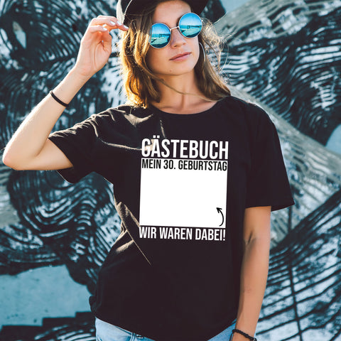 Bedrucktes T-Shirt für Damen - Gästebuch