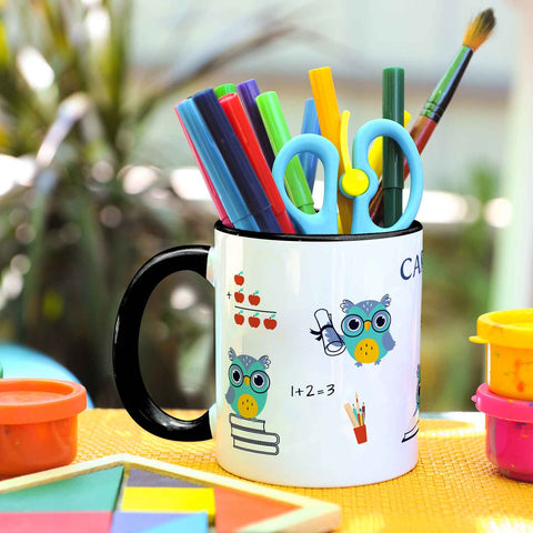Bedruckte Tasse mit Motiv - Schuleule