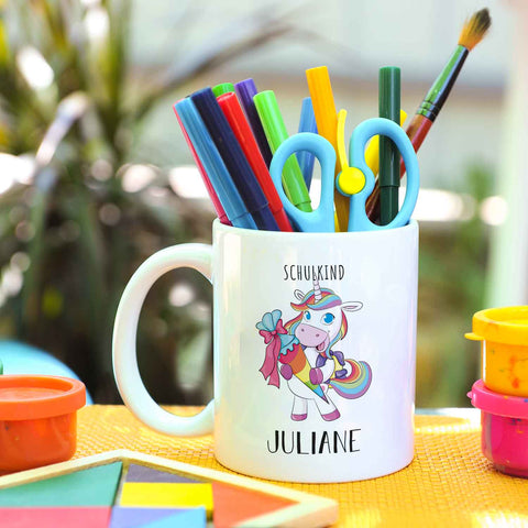 Bedruckte Tasse mit Motiv - Einschulung Pferd