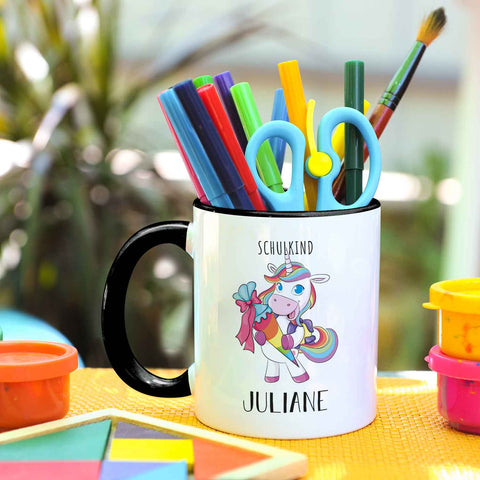 Bedruckte Tasse mit Motiv - Einschulung Pferd