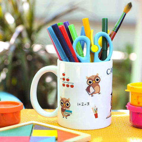 Bedruckte Tasse mit Motiv - Schuleule