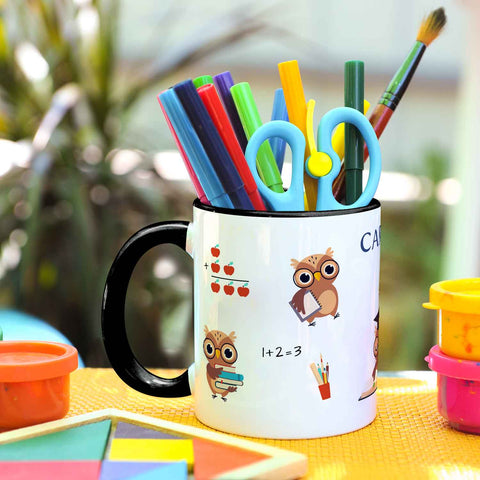 Bedruckte Tasse mit Motiv - Schuleule