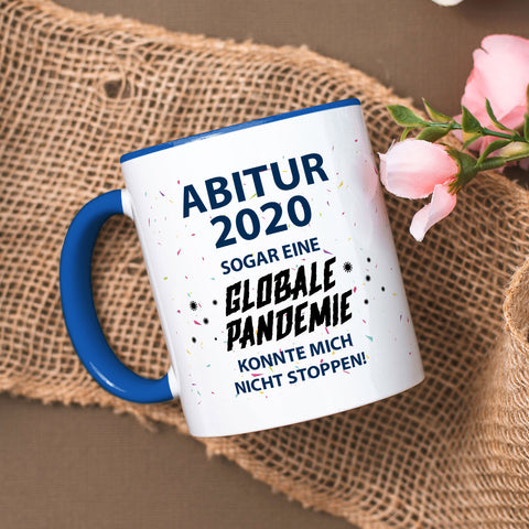 Bedruckte Tasse mit Spruch Pandemie Abitur