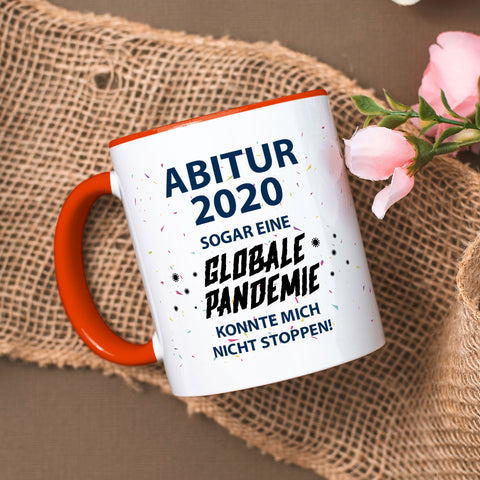Bedruckte Tasse mit Spruch Pandemie Abitur