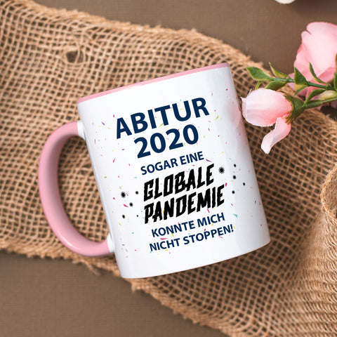 Bedruckte Tasse mit Spruch Pandemie Abitur