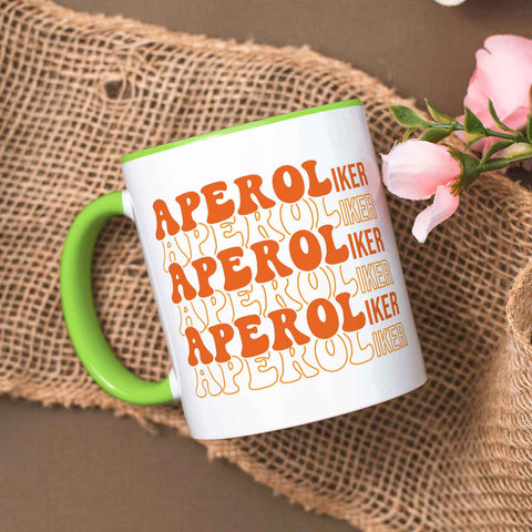 Bedruckte Tasse mit Aperol Spritz Motiv - Aperoliker - Aperol Geschenk für Frauen und Männer