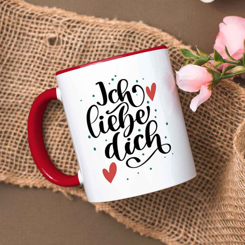 Bedruckte Tasse mit Spruch - Ich liebe dich V2