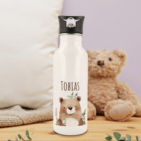 Bedruckte Trinkflasche aus Edelstahl - Bärenfreunde