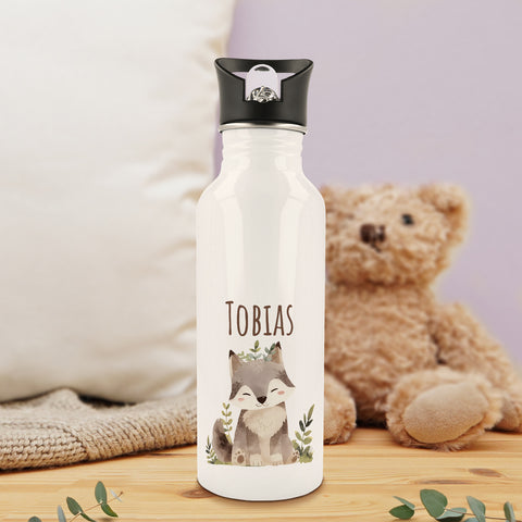 Bedruckte Trinkflasche aus Edelstahl - Bärenfreunde