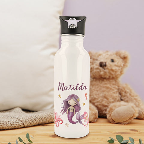 Bedruckte Trinkflasche aus Edelstahl - Meerjungfrau