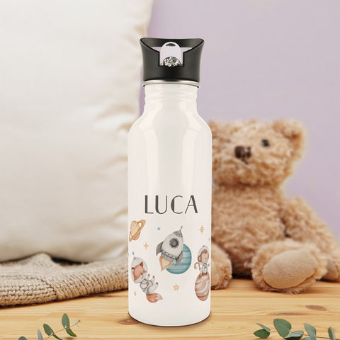 Bedruckte Trinkflasche aus Edelstahl - Weltraum